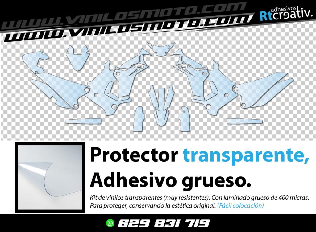 KIT DE VINILO PROTECTOR TRANSPARENTE PARA KOVE 450 RALLY