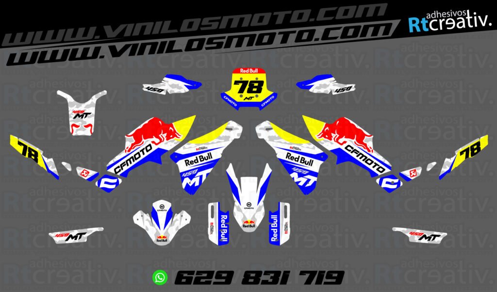 ADHESIVOS Y PEGATINAS DE VINILO CFMOTO 450 MT RT001-01