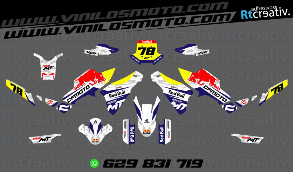 ADHESIVOS Y PEGATINAS DE VINILO CFMOTO 450 MT RT001-02