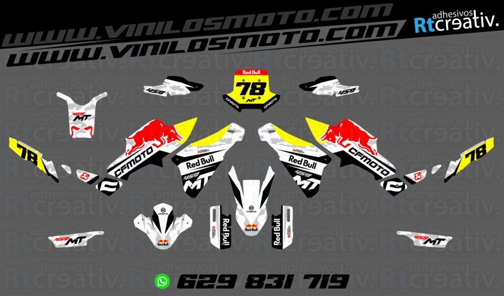 ADHESIVOS Y PEGATINAS DE VINILO CFMOTO 450 MT RT001-03