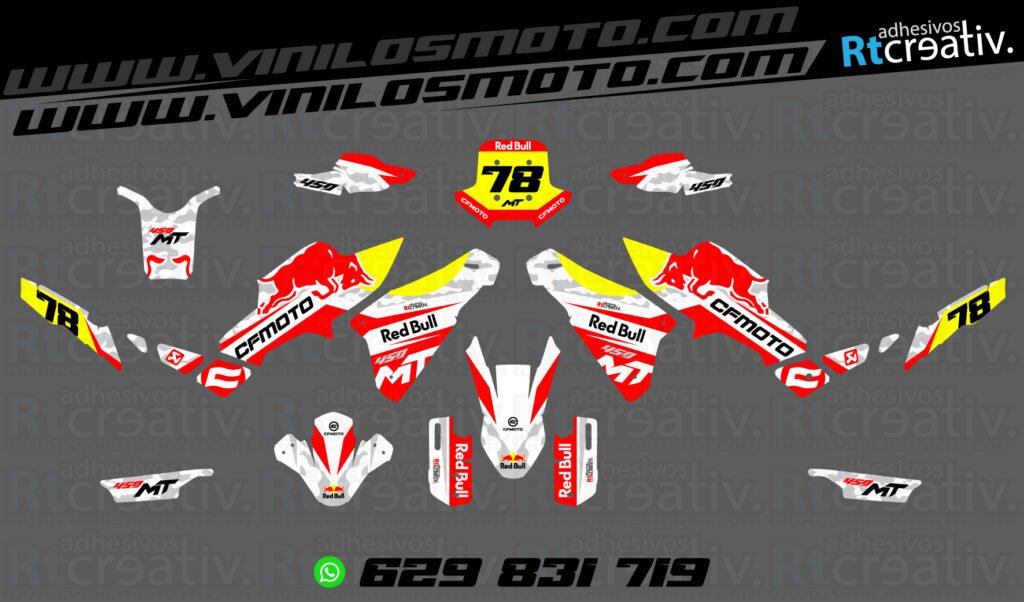 ADHESIVOS Y PEGATINAS DE VINILO CFMOTO 450 MT RT001-04