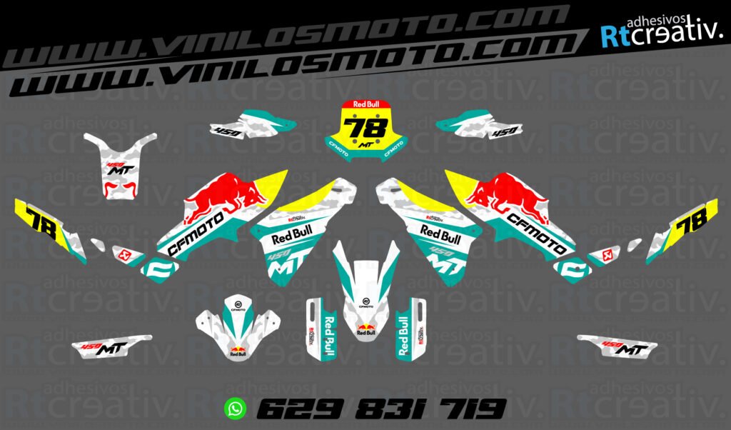 ADHESIVOS Y PEGATINAS DE VINILO CFMOTO 450 MT RT001-05