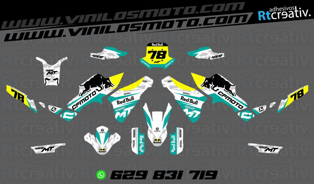 ADHESIVOS Y PEGATINAS DE VINILO CFMOTO 450 MT RT001-06