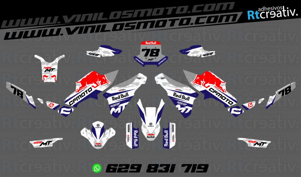 ADHESIVOS Y PEGATINAS DE VINILO CFMOTO 450 MT RT001-07