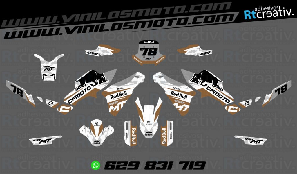 ADHESIVOS Y PEGATINAS DE VINILO CFMOTO 450 MT RT001-09