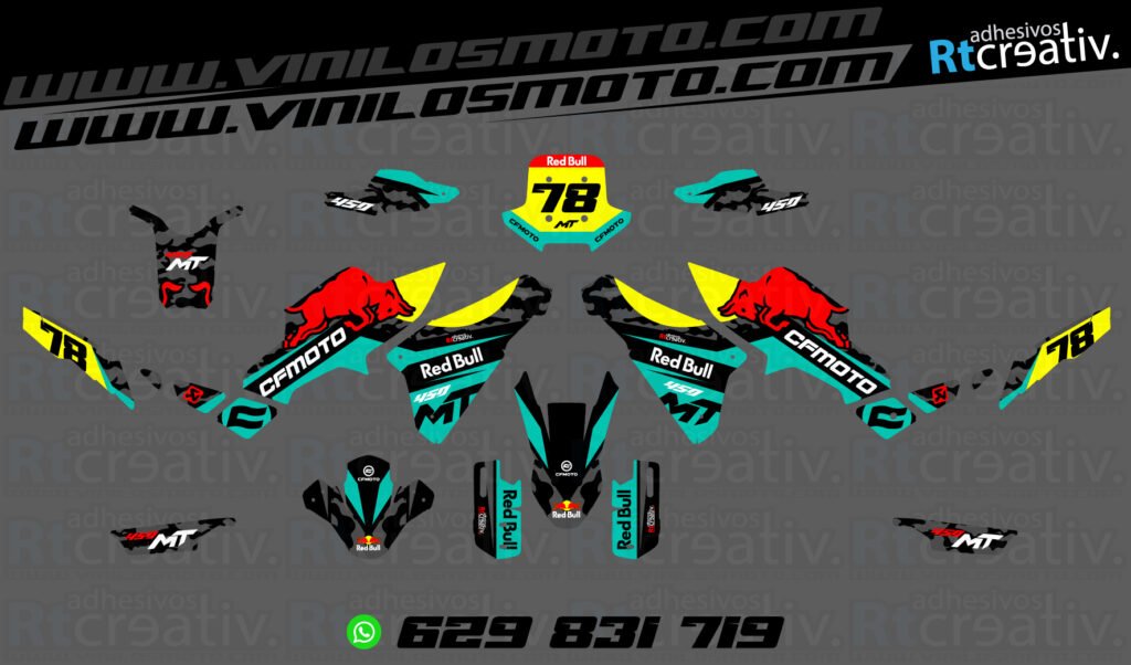 ADHESIVOS Y PEGATINAS DE VINILO CFMOTO 450 MT RT001-13