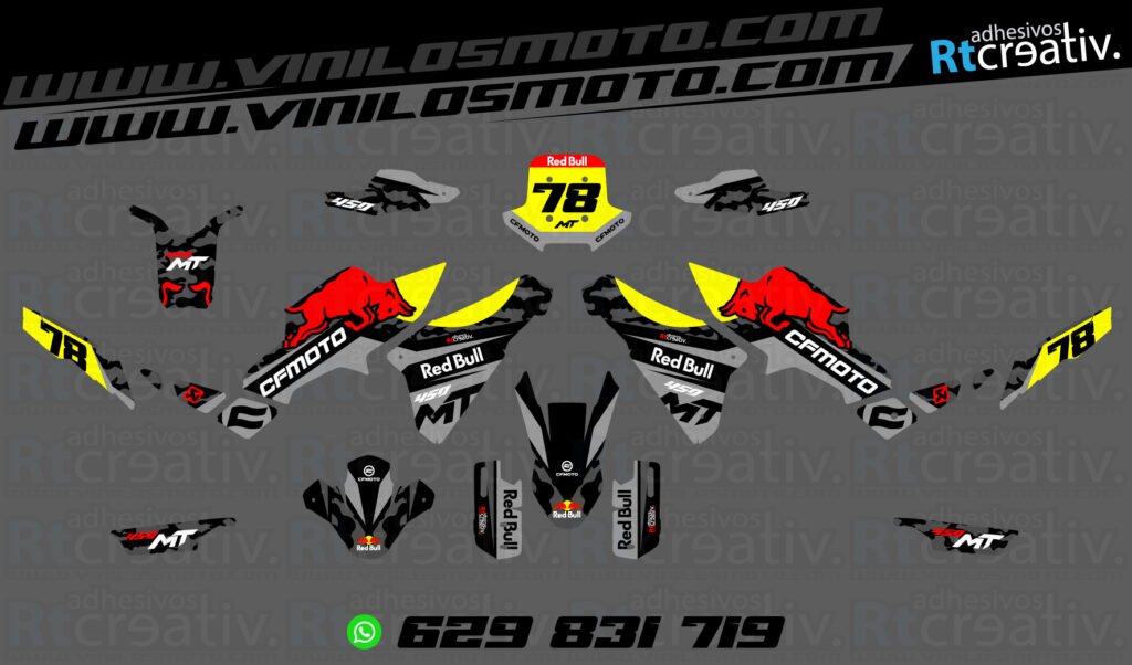 ADHESIVOS Y PEGATINAS DE VINILO CFMOTO 450 MT RT001-14