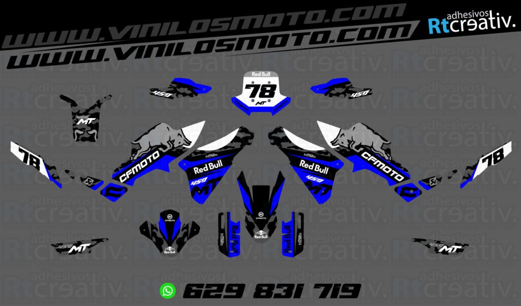 ADHESIVOS Y PEGATINAS DE VINILO CFMOTO 450 MT RT001-15