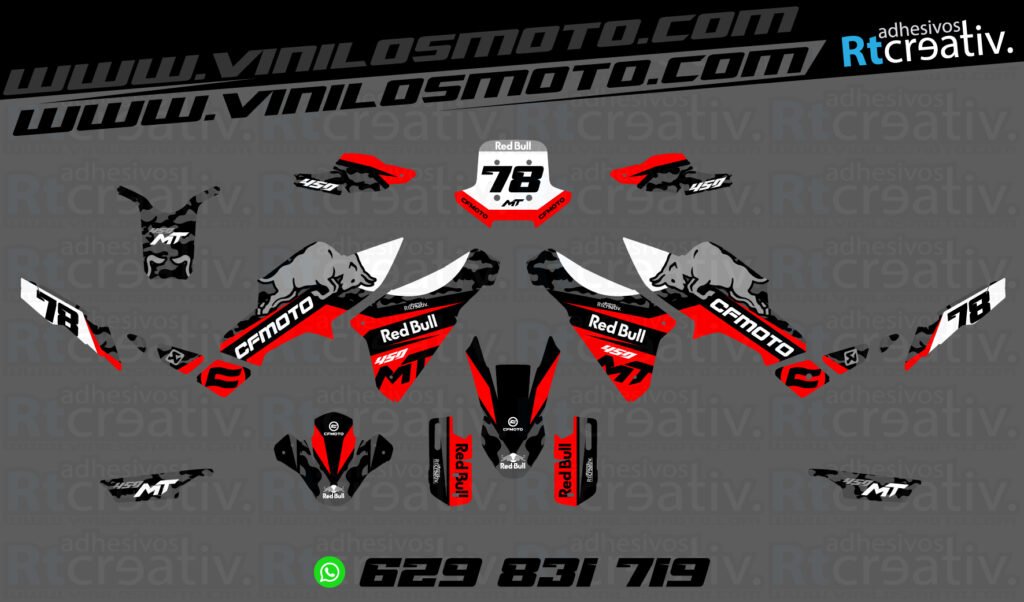 ADHESIVOS Y PEGATINAS DE VINILO CFMOTO 450 MT RT001-16