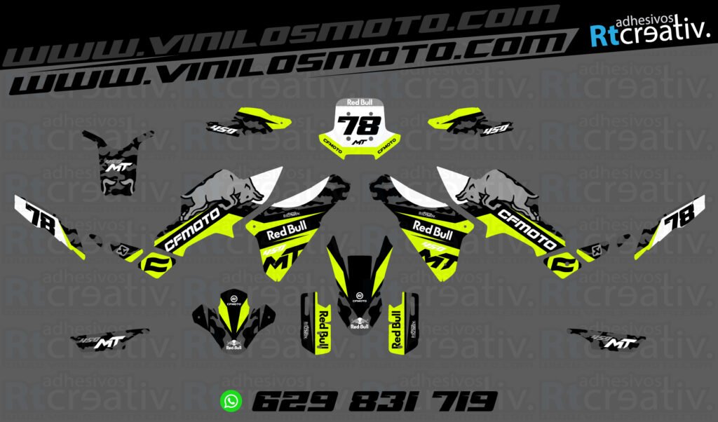 ADHESIVOS Y PEGATINAS DE VINILO CFMOTO 450 MT RT001-19