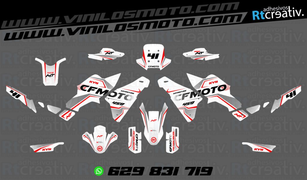 ADHESIVOS Y PEGATINAS DE VINILO CFMOTO 450 MT RT005-6