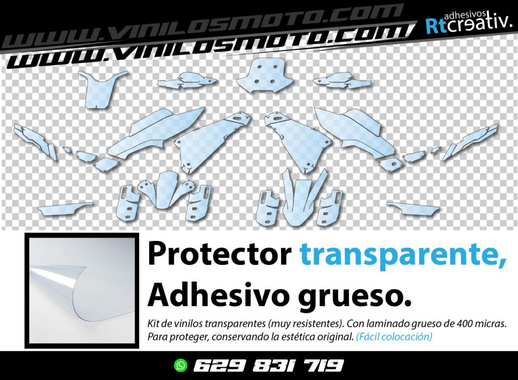 KIT DE VINILO PROTECTOR GRUESO TRANSPARENTE PARA CFMOTO 450 MT