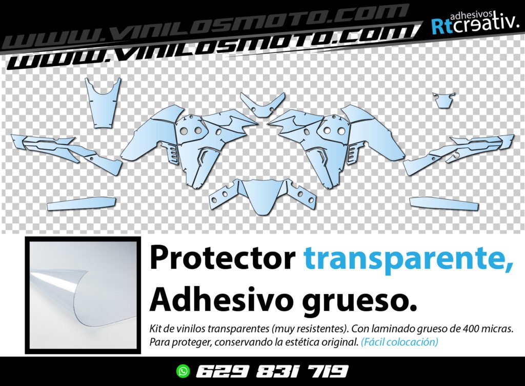 KIT DE VINILO PROTECTOR TRANSPARENTE PARA KOVE 800 X